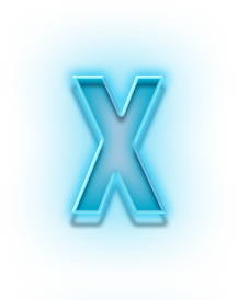 发光镂空字母x字体设计